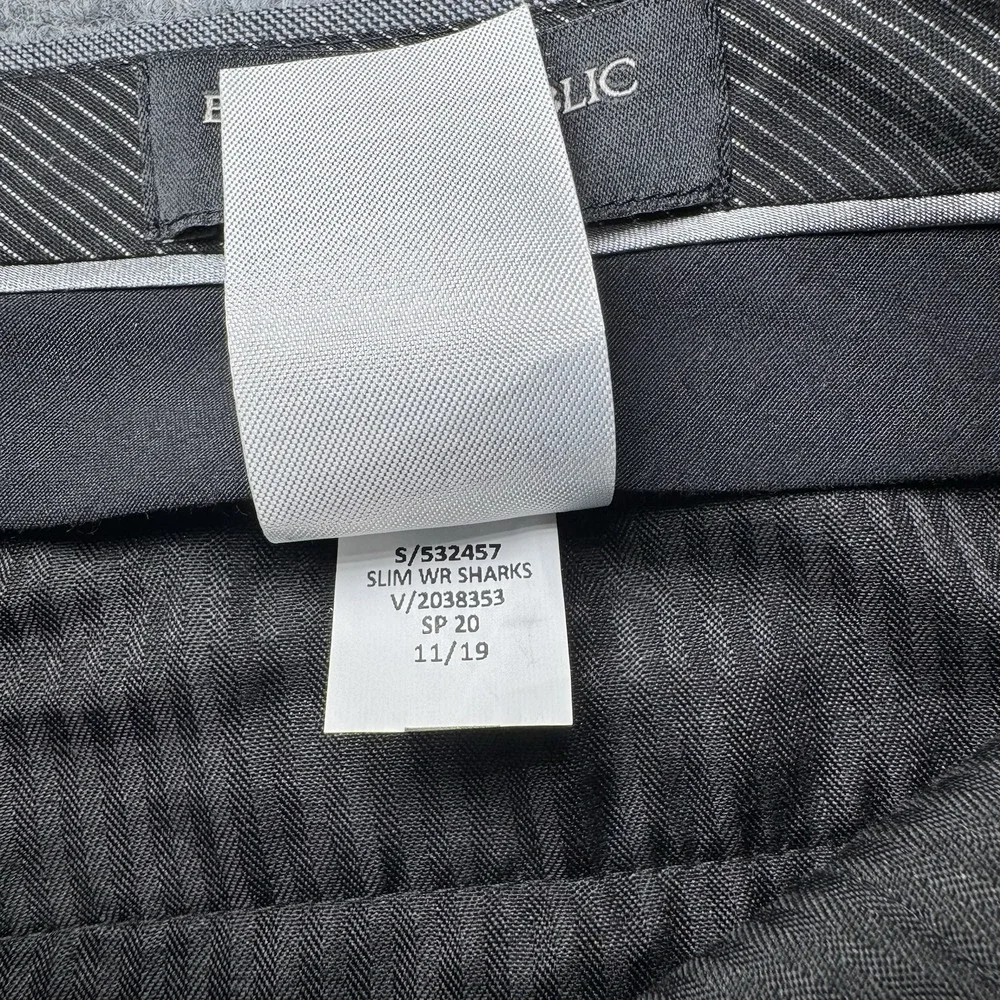 Banana Republic Pants Men 34x32 Gray Wrinkle-Free Slim Fit Chino Straight NWT